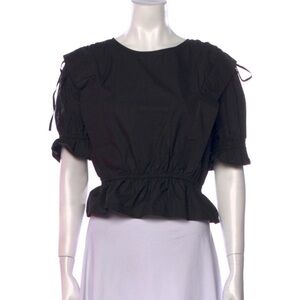 Frame Cinched Shoulder Tie Blouse Size Small